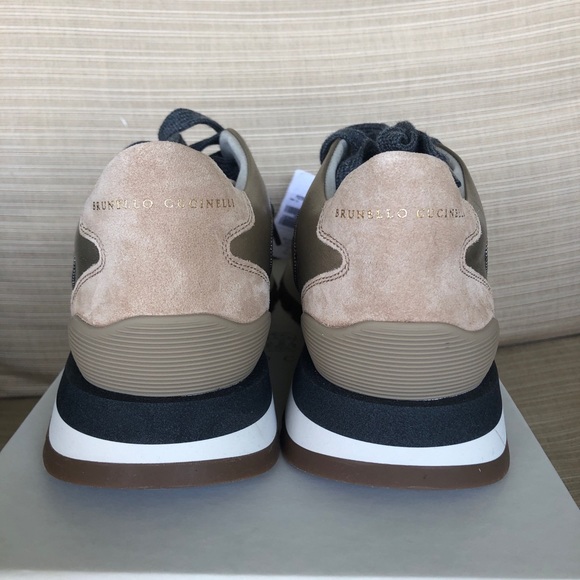 Brunello Cucinelli NWT leather and suede sneaker with cashmere laces - Picture 6 of 9